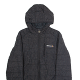 ELLESSE Mens Puffer Jacket Black Hooded L