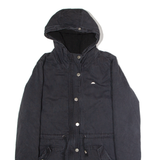 ELLESSE Fleece Lined Womens Parka Coat Black Twill Hooded L