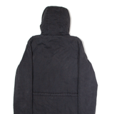 ELLESSE Fleece Lined Womens Parka Coat Black Twill Hooded L