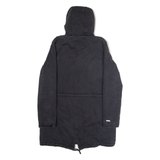 ELLESSE Fleece Lined Womens Parka Coat Black Twill Hooded L