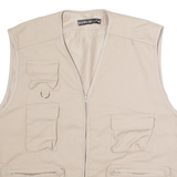 OCCHI & BELLI Utility Mens Gilet Beige Twill 2XL