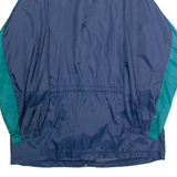 GALERI METIN Mens Rain Jacket Blue 90s Hooded Colourblock M