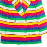 PRESTIGE Womens Blazer Jacket Blue 90s Striped UK 12