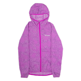 COLUMBIA Womens Rain Jacket Purple Hooded Crazy Pattern S