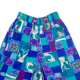 BOBBIE BROOKS Womens Casual Shorts Blue Relaxed Check S W24