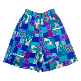 BOBBIE BROOKS Womens Casual Shorts Blue Relaxed Check S W24