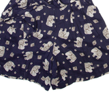 BETTY BARCLAY Elephant Pattern Womens Casual Shorts Blue Relaxed XXS W24