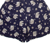 BETTY BARCLAY Elephant Pattern Womens Casual Shorts Blue Relaxed XXS W24