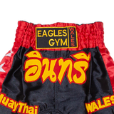 EAGLES GYM Thai Boxing Mens Sports Shorts Red Relaxed XS W22