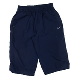NIKE Mesh Lining Mens Pedal Pushers Shorts Blue Relaxed L W28