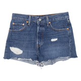 LEVI'S 501 BIG E Womens Denim Shorts Blue Relaxed XS W26