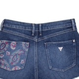 GUESS Paisley Womens Denim Shorts Blue Relaxed S W27