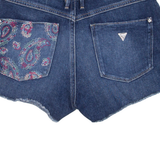 GUESS Paisley Womens Denim Shorts Blue Relaxed S W27