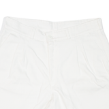 CEE-MEN Pleated Cut-Off Womens Casual Shorts White 90s M W31