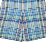 GARDEUR Womens Casual Shorts Blue Relaxed Plaid UK 12 W28