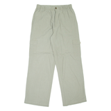 KINGFIELD Cargo Womens Trousers Beige Loose Straight Linen W28 L30