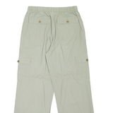 KINGFIELD Cargo Womens Trousers Beige Loose Straight Linen W28 L30