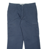DICKIES Cargo Workwear Mens Trousers Blue Loose Straight W38 L32