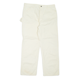 DICKIES Carpenter Workwear Mens Trousers Cream Relaxed Straight W40 L32