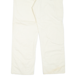 DICKIES Carpenter Workwear Mens Trousers Cream Relaxed Straight W40 L32