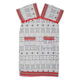 Womens Kaftan Dress White Crazy Pattern Short Sleeve Midi M