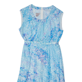 MARKWALD Womens A-Line Dress Blue Floral Sleeveless Midi L