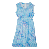 MARKWALD Womens A-Line Dress Blue Floral Sleeveless Midi L