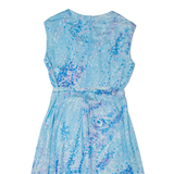 MARKWALD Womens A-Line Dress Blue Floral Sleeveless Midi L