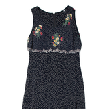 Womens Shift Dress Blue Spotted Sleeveless Midi M