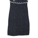 Womens Shift Dress Blue Spotted Sleeveless Midi M