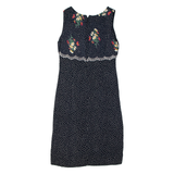 Womens Shift Dress Blue Spotted Sleeveless Midi M
