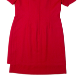 Womens Jacket Dress Red Short Sleeve Midi UK 14