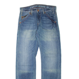 GUESS JEANS Womens Jeans Blue Regular Straight Stone Wash W31 L34