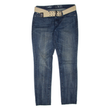 LEVI'S Demi Curve Belted Womens Jeans Blue Regular Skinny Stone Wash W29 L31