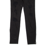 TRUE RELIGION Gwen Distressed Womens Jeans Black Slim Skinny W26 L29