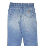CARHARTT Blanket Lined Workwear Mens Jeans Blue Tapered Stone Wash W35 L30
