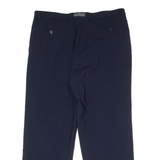 BRUNO SAINT HILAIRE Pleated Mens Trousers Blue Straight 90s Wool W39 L29