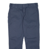 DICKIES Womens Trousers Blue Slim Straight W32 L27