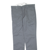 DICKIES Womens Trousers Grey Slim Tapered W32 L34
