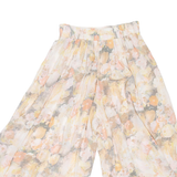 Floral Womens Trousers White Regular Wide-Leg W27 L20