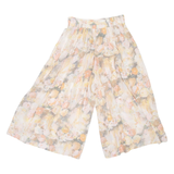 Floral Womens Trousers White Regular Wide-Leg W27 L20