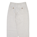 GARRY Womens Trousers Beige Relaxed Tapered Linen W28 L29