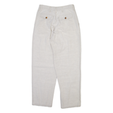 GARRY Womens Trousers Beige Relaxed Tapered Linen W28 L29