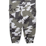 Camo Cargo Mens Trousers Grey Regular Tapered W28 L26