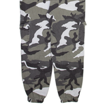 Camo Cargo Mens Trousers Grey Regular Tapered W28 L26
