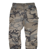 FSBN Camo Cargo Mens Trousers Grey Regular Tapered W30 L30