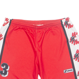 SAVAGE Mens Sports Shorts Red Relaxed XL W32