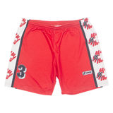 SAVAGE Mens Sports Shorts Red Relaxed XL W32
