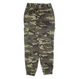 H&M DIVIDED Camo Cargo Womens Trousers Green Slim Tapered W26 L28