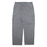 CARHARTT Carpenter Mens Trousers Grey Relaxed Straight W36 L32